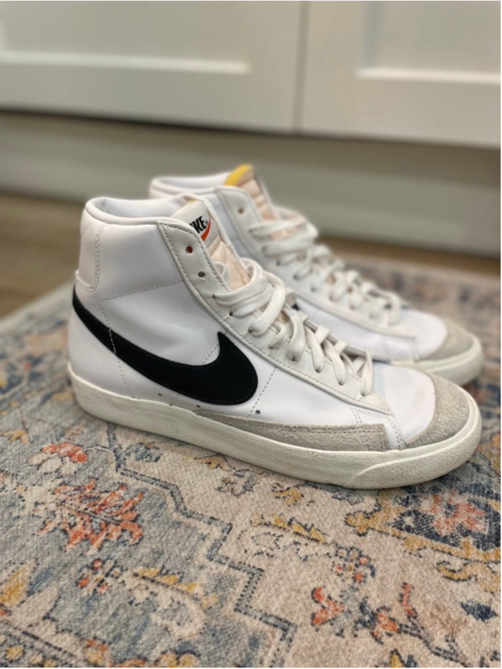 Nike Blazer Mid '77 White Black High Top Sneakers Size 8 Retro